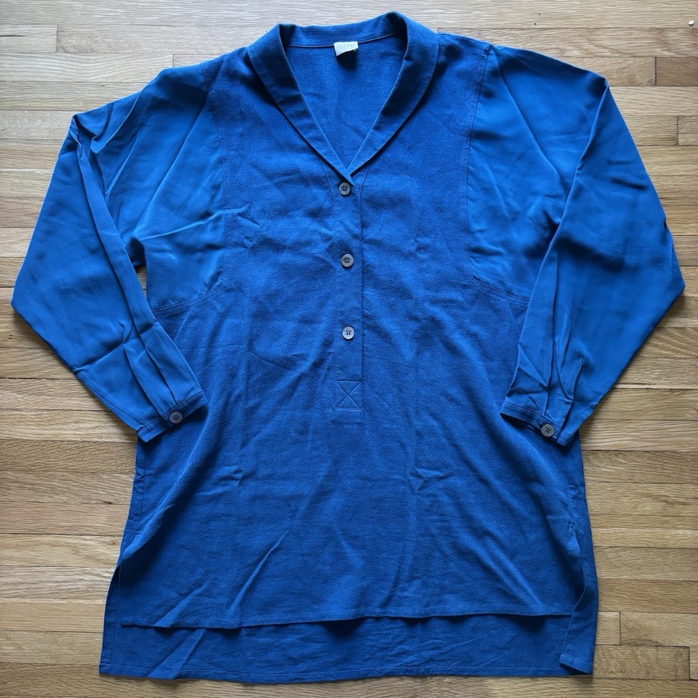 Poetry Deep Blue Button-Front Tunic - Picture 6 of 10